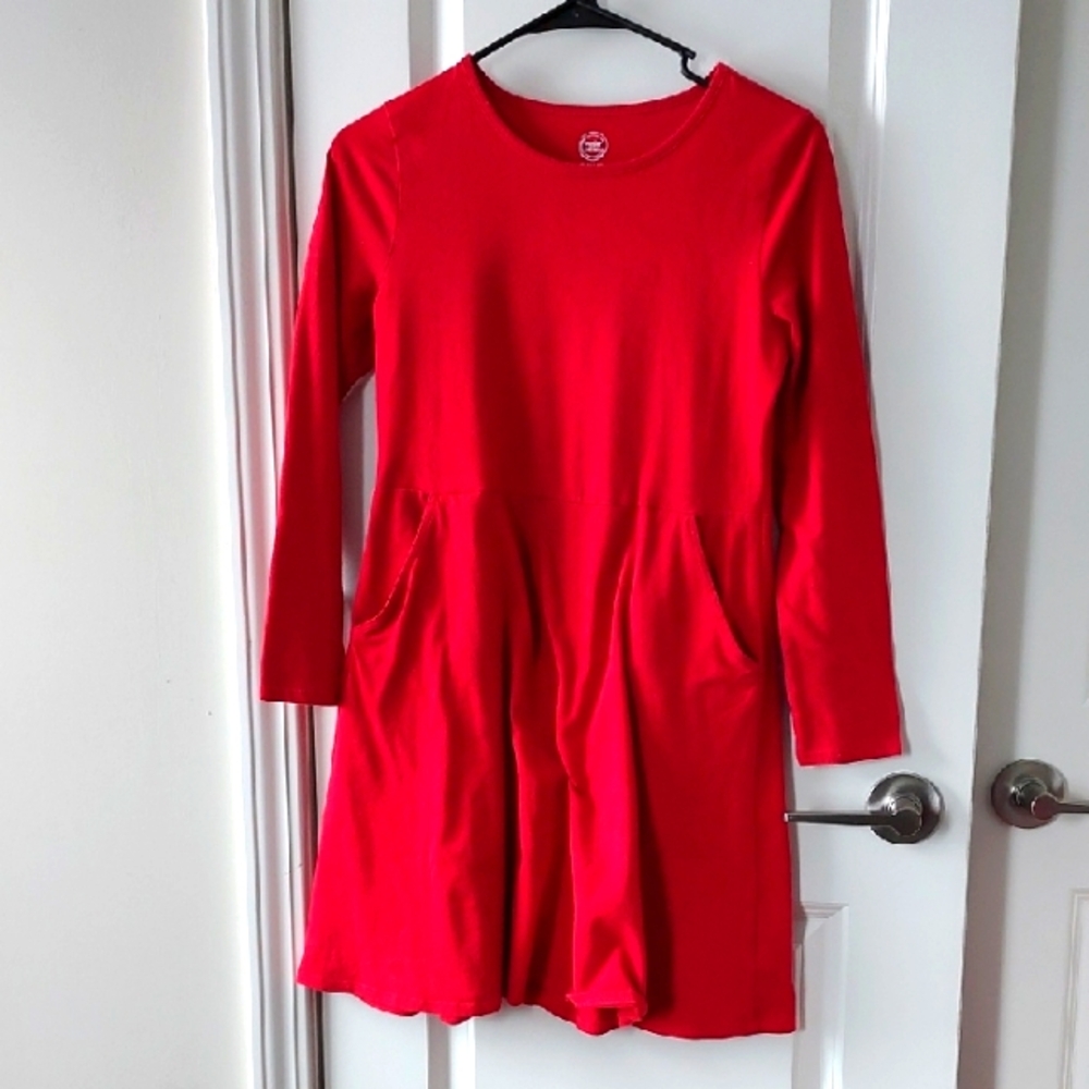 Wonder Nation red long sleeve dress with pockets xl
